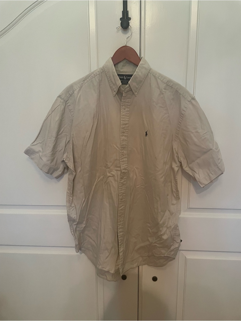 Ralph Lauren Short-Sleeve Button-Down Shirt in Khaki